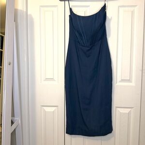 Dress the Population Teal Strapless Gown